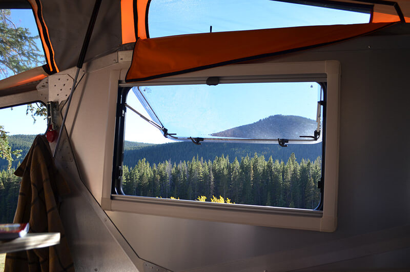 Cricket tent trailer from inside