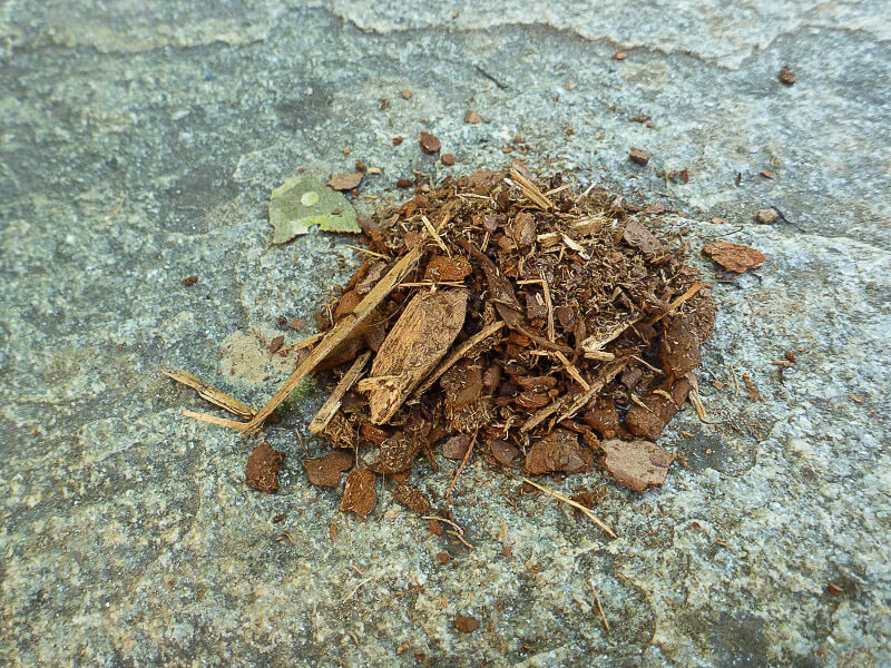 Mulch for a dry toilet