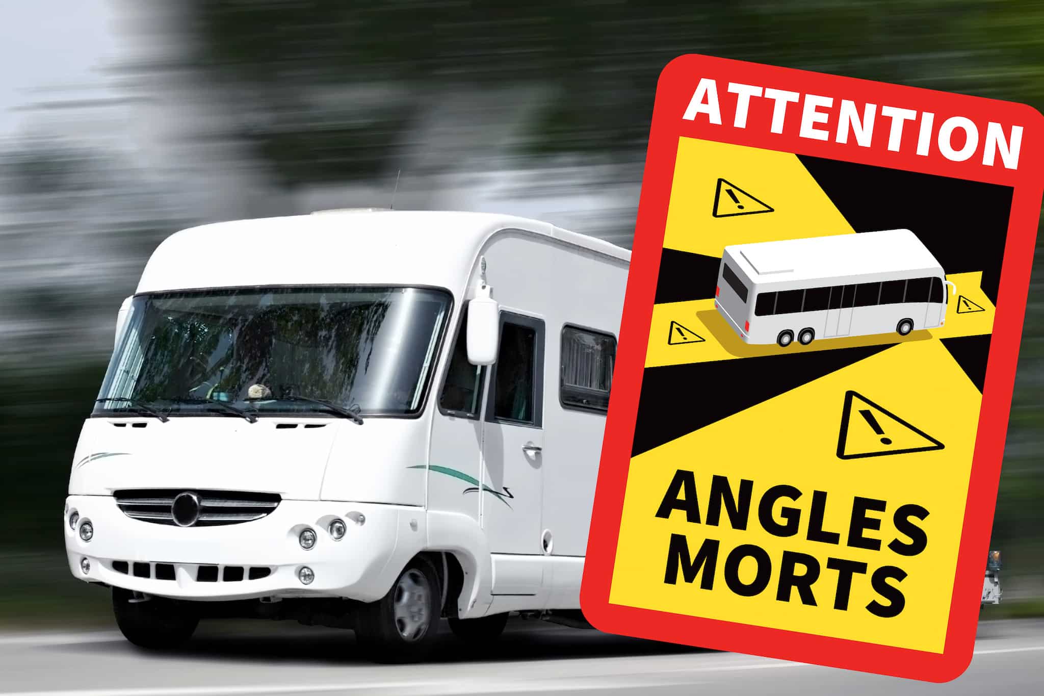 Angles-Morts sticker for motorhome: blind spot marking mandatory in France