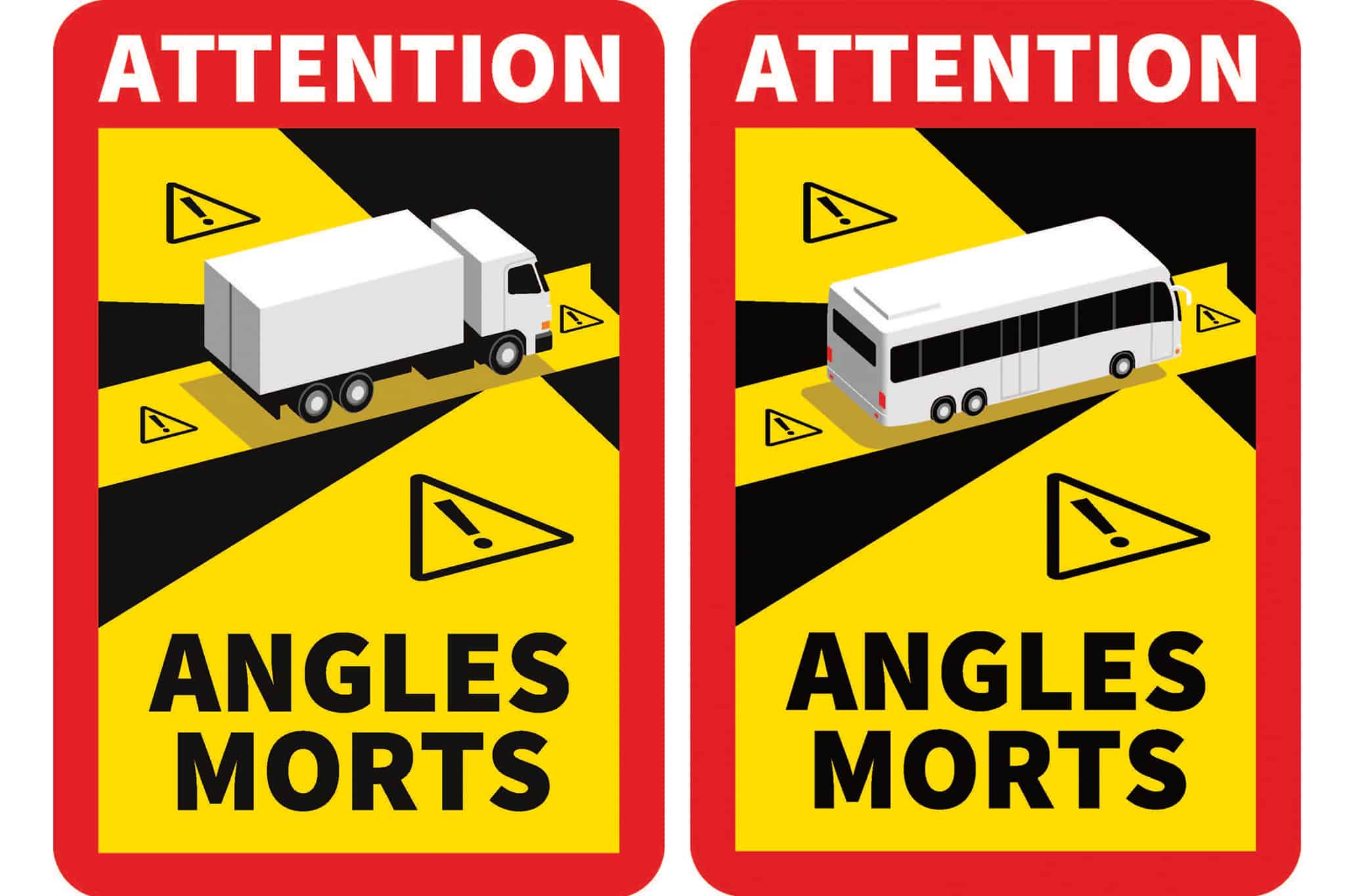 Angles Morts sticker for truck and motorhome