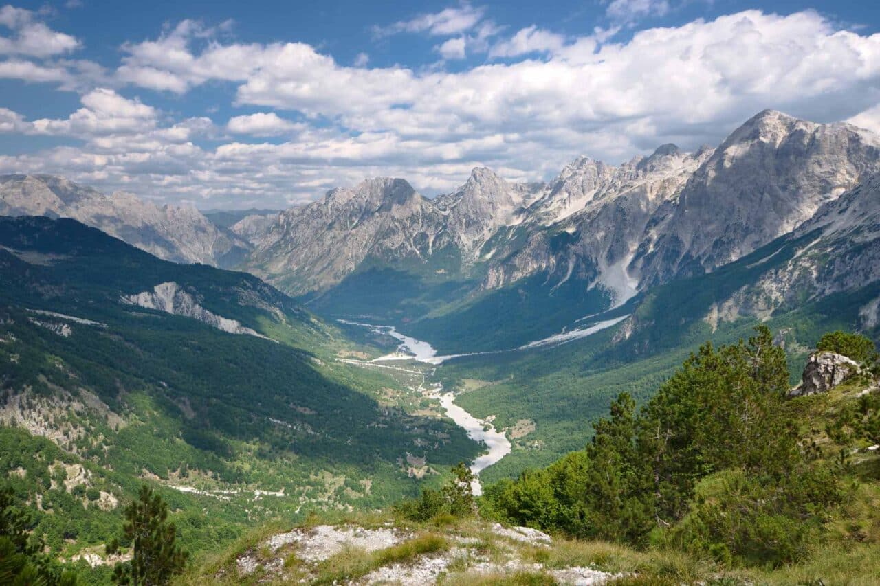 Camping in Albania View of the Valbona Valley
