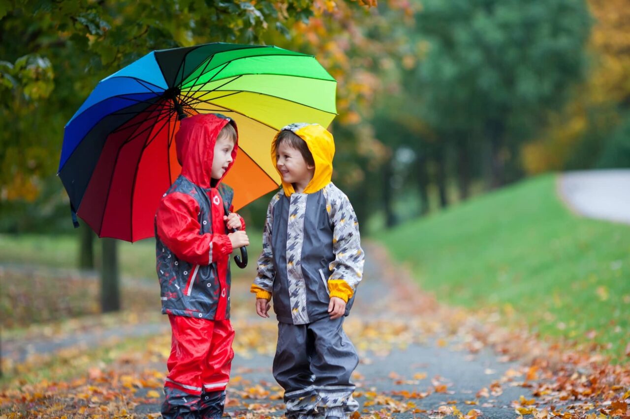 Camping with a child packing list with rain gear