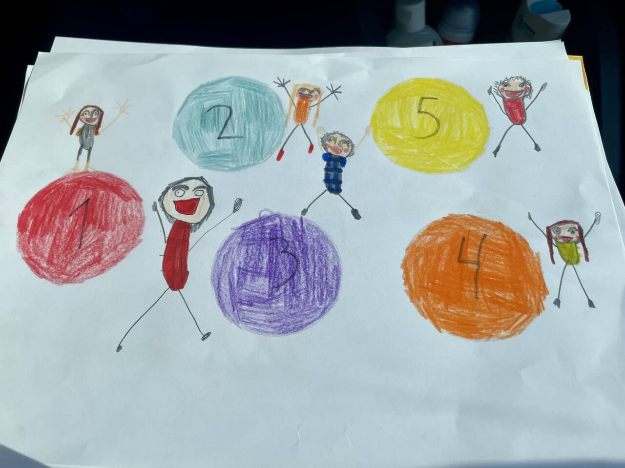 Painting and guessing games with children