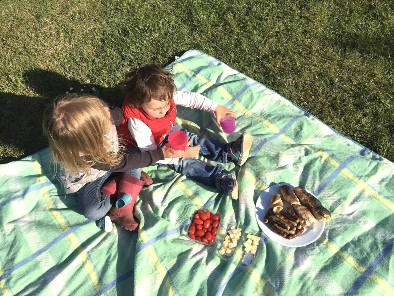 Picnic as an outdoor activity when camping with children