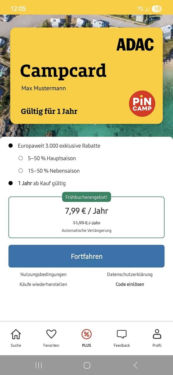 ADAC CampCard 2026: Save even in the high season 5 Screenshot 20260105 120556 PiNCAMP ADAC