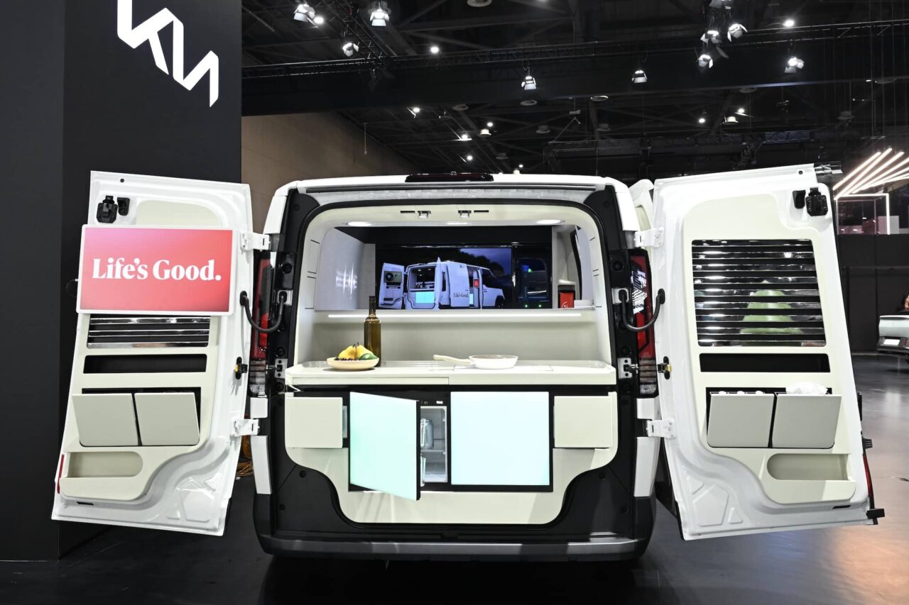 KIA PV5 with refrigerator, coffee machine and intelligent closet