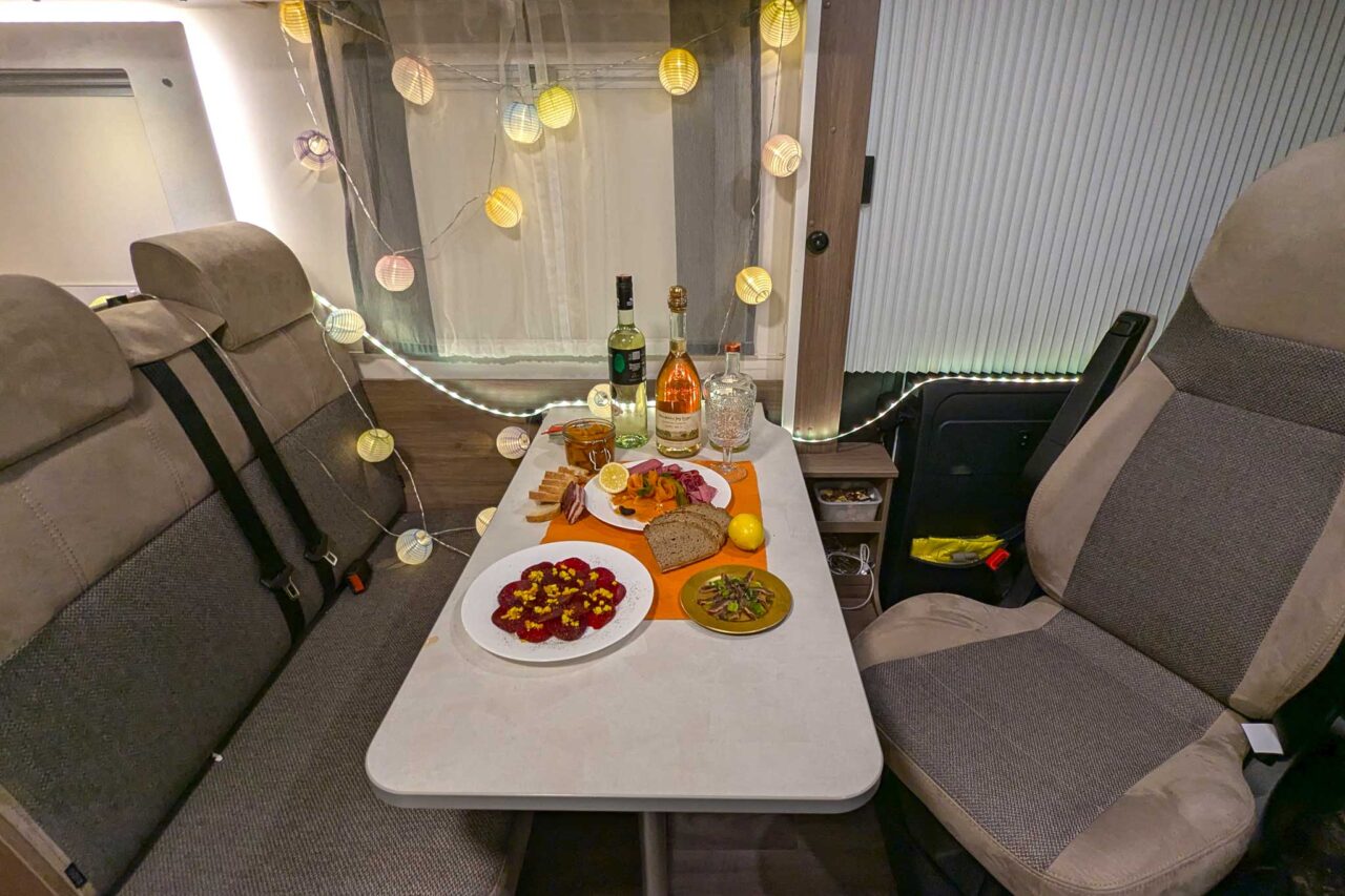 laid table